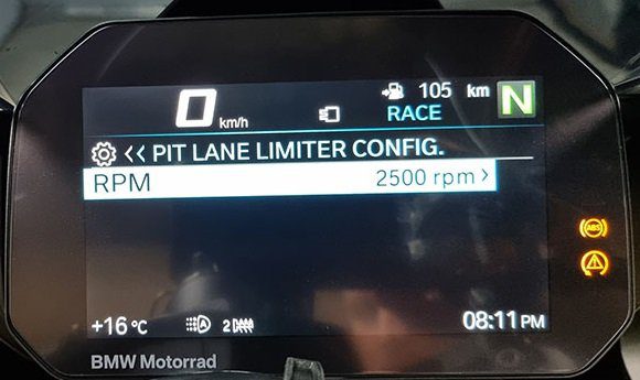 BMW Motorbike Coding Pit Lane Limiter 2500RPM