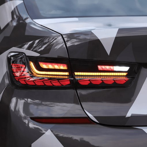 BMW 3 Series G20 M3 G80 OLED Taillights
  GTS CS Style Black Optic Smoke Candy Red - Image 4