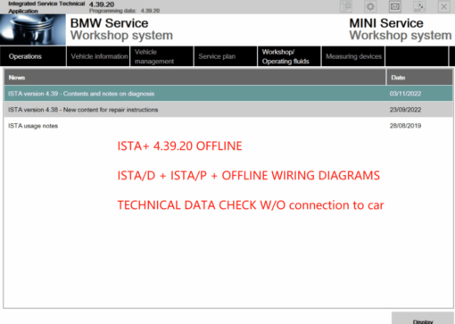 BMW ISTA 4.39.25 ISTA P 4.39.25 iLean
  ISPI Offline Version