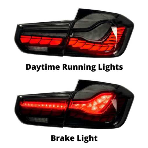 BMW 3 Series F30 & M3 F80 OLED
  Taillights GTS CS Style Black Optic Smoke