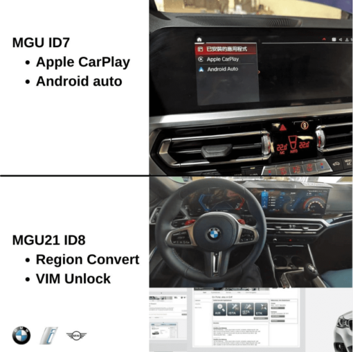 Apple CarPlay and Android Auto Activation
  for BMW iDrive 7/8 MGU